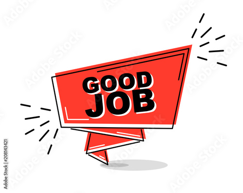 red flat line banner good job