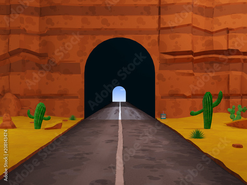 3D Cartoon desert rocks illustration