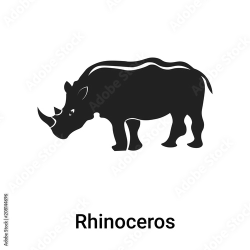 Rhinoceros icon vector sign and symbol isolated on white background, Rhinoceros logo concept