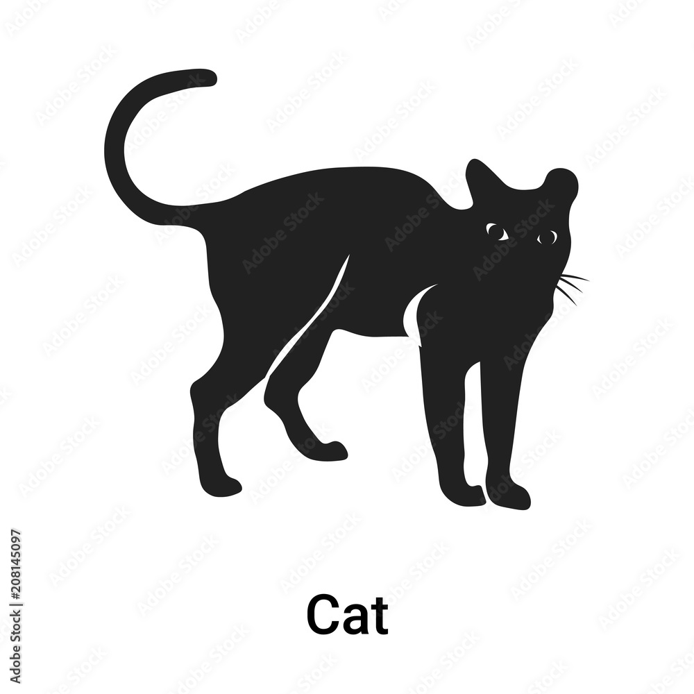 Cat icon vector sign and symbol isolated on white background, Cat logo concept