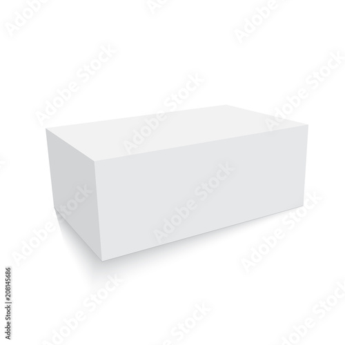 Blank paper or cardboard box template. Vector illustration.