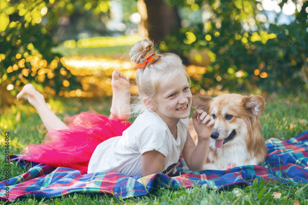 girl and dog girl and dog