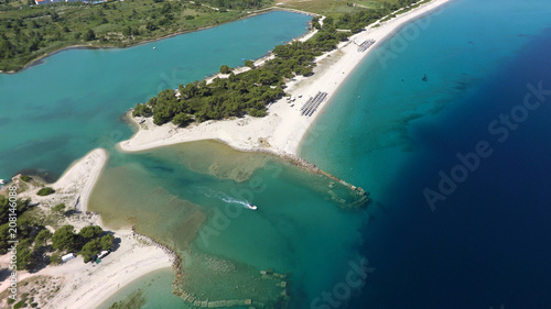 Aerial view of coastline of Kassandra peninsula, Greece