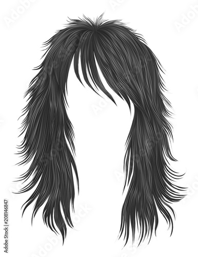 trendy woman long hairs gray colors .  beauty fashion . 
 realistic 3d 
