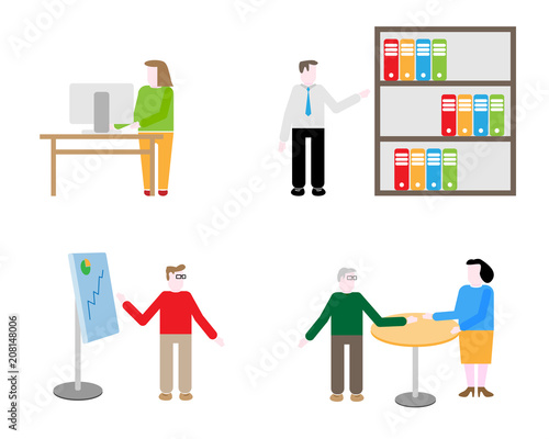 vector, business, team, cartoon, group, office, people, illustration, idea, company, creative, success, work, woman, worker, employee, background, brainstorming, human, job, manager, leader, businessm