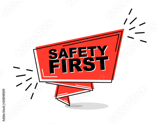 red flat line banner safety first