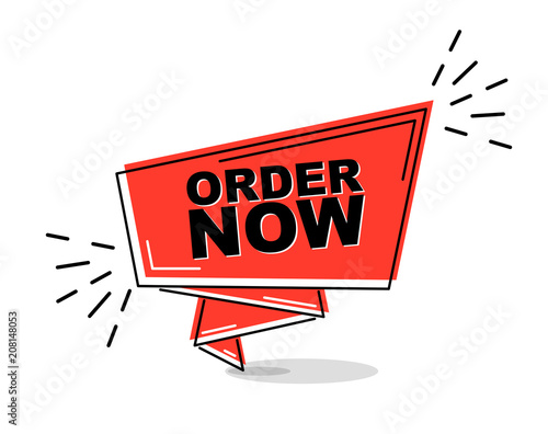 red flat line banner order now