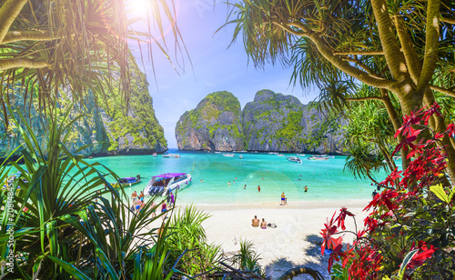 Zadziwiająca majowie plaża na Phi Phi wyspach, Tajlandia