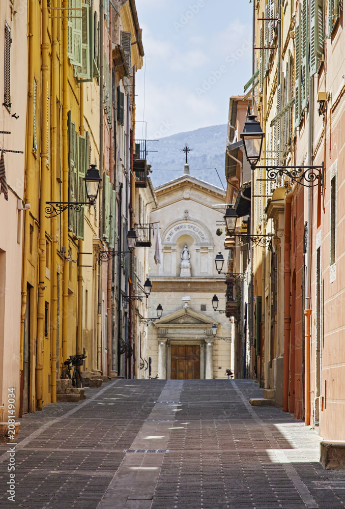 Naklejka premium The Way to the Church Menton