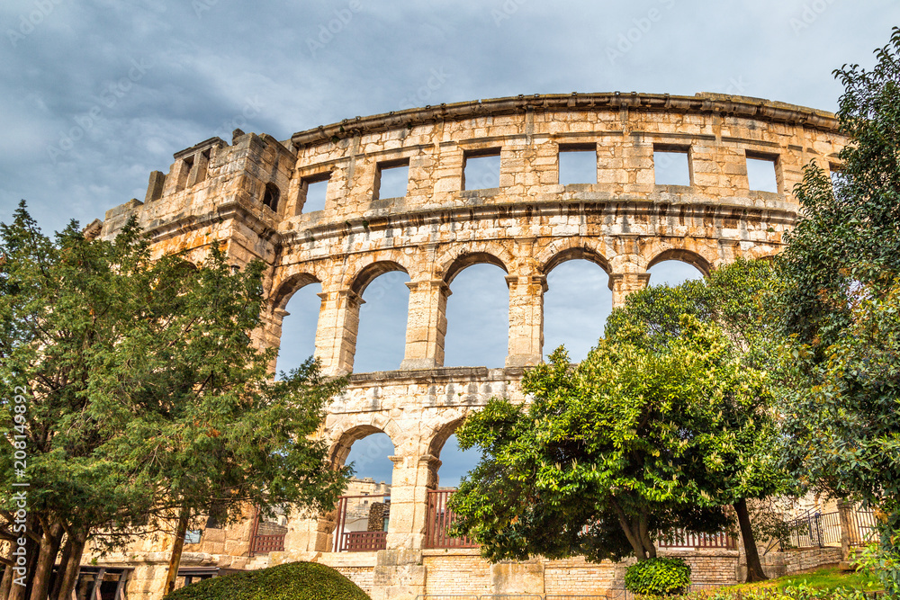 Obraz premium The Roman Arena in Pula, Croatia, Europe.