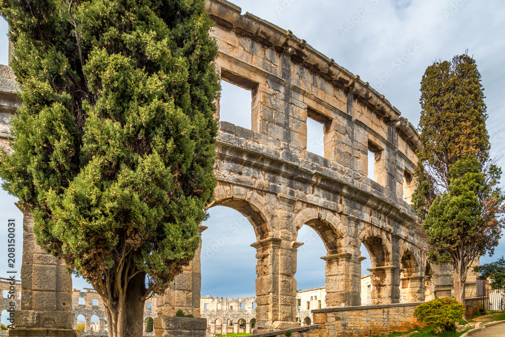 Obraz premium The Roman Arena in Pula, Croatia, Europe.