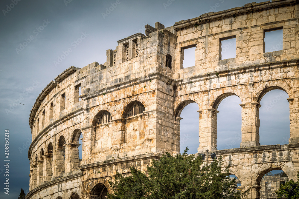 The Roman Arena in Pula, Croatia, Europe.