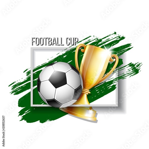 Gold cup with a football ball