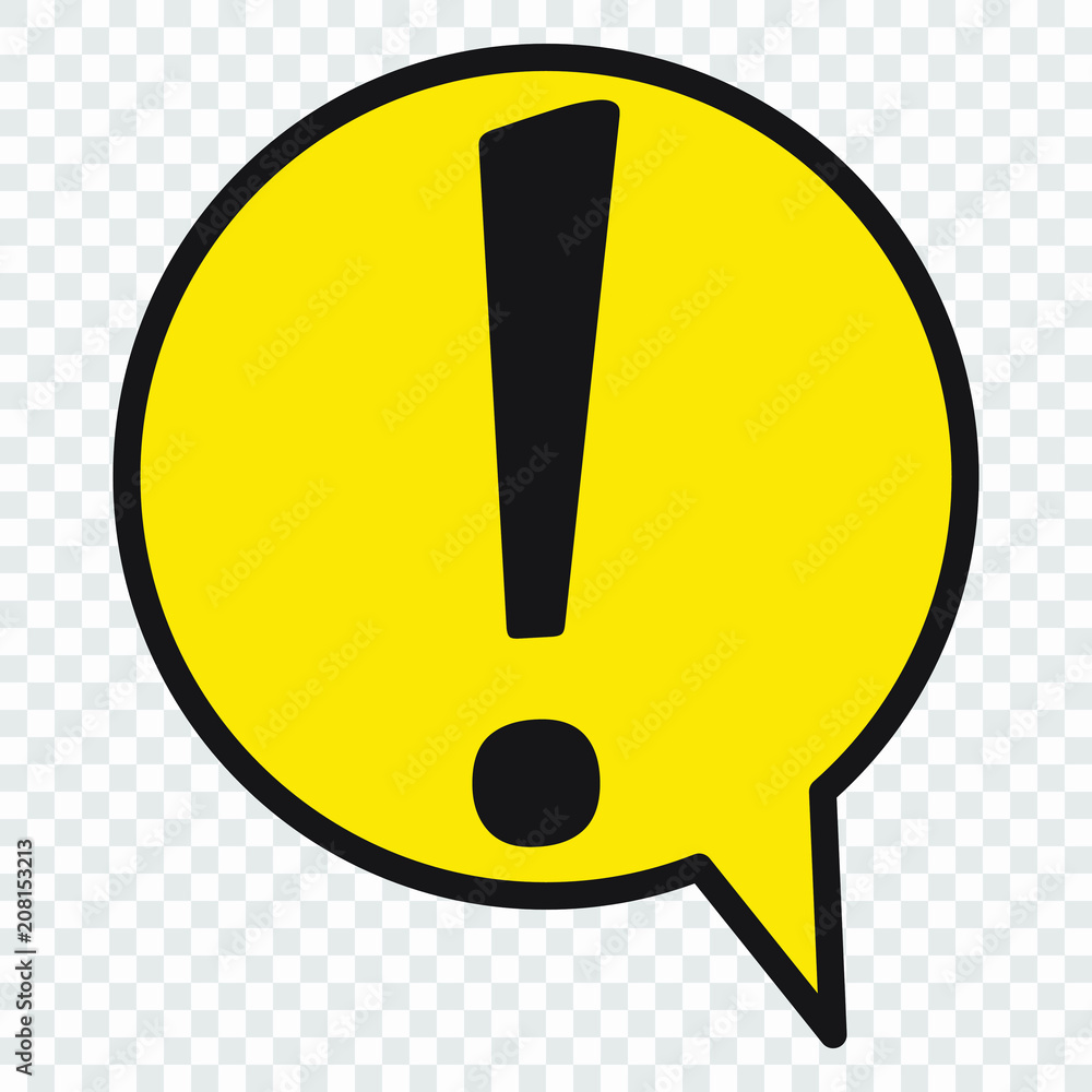 Exclamation mark in speech bubble, vector