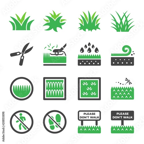grass icon set