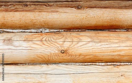 Natural background pattern of a log wall