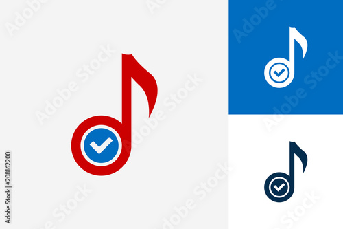 Check Music Logo Template Design Vector, Emblem, Design Concept, Creative Symbol, Icon