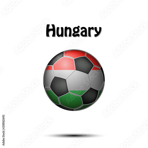 Flag of Hungary in the form of a soccer ball