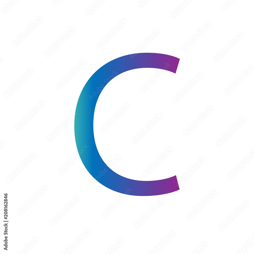 Flat icon letter C isolated on white background. Vector illustration. Flat icon letter C isolated on white background. Vector illustration.