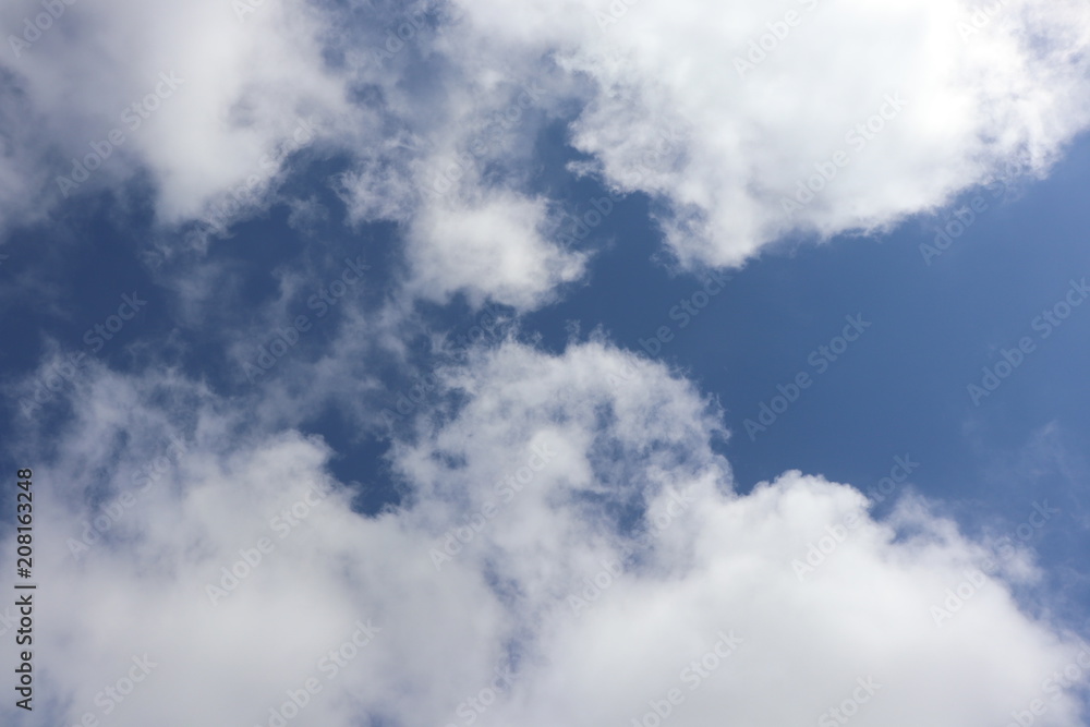 Fluffy white clouds in blue sky Fluffy white clouds in blue sky