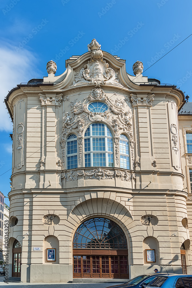 Bratislava, Slovakia May 24, 2018: Casino - Cafe Reduta, Bratislava. The public limited company Casinos Slovakia was founded in 1990. The building itself was made at Maria Theresa bidding in 1773.