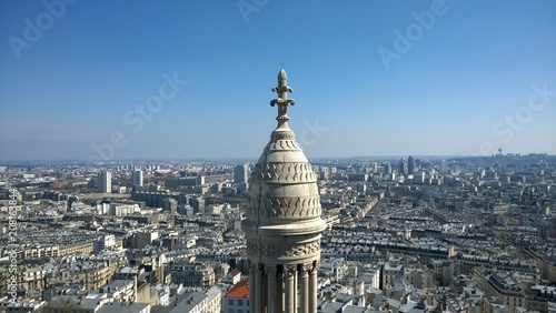 Paris, Sacre Coeur, Aussicht, Himmel blau, Stadt, Panorama, Kirche, cathedral