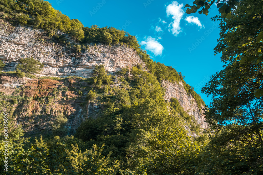 Fototapeta premium Kinchkha Waterfall and small canyon near Kutaisi, Georgia
