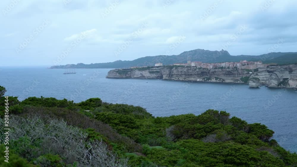 Cliffs of Bonifacio on Corsica during cloudy dark moody day Cliffs of Bonifacio on Corsica during cloudy dark moody day