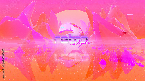 Retrowave Mountainscape Title