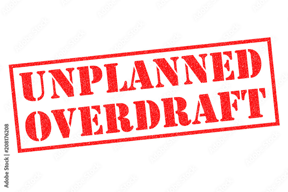 UNPLANNED OVERDRAFT Rubber Stamp UNPLANNED OVERDRAFT Rubber Stamp