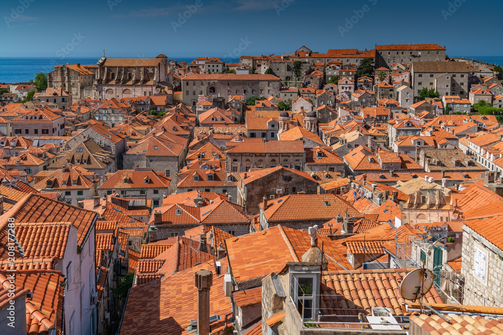 Rooftops old town Dubrovnik, Croatia