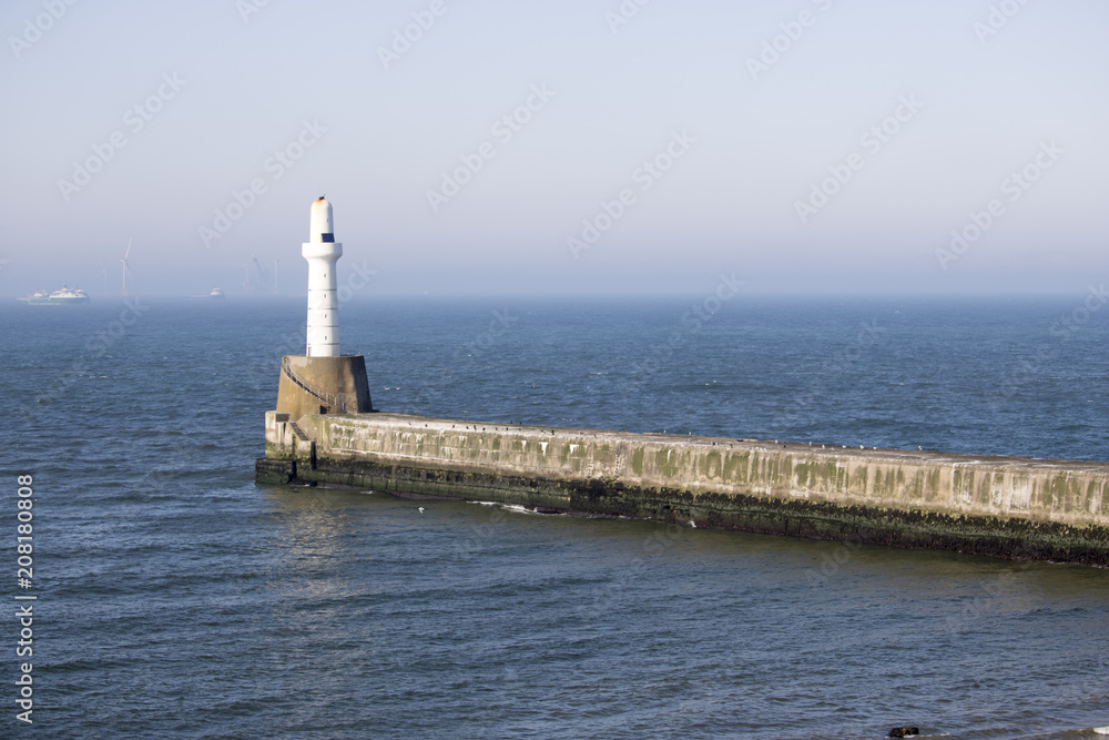 South Breakwater Lighthouse in front of Hazy Blue Sky