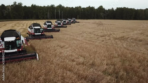 Combines work on the collection and processing of cereals