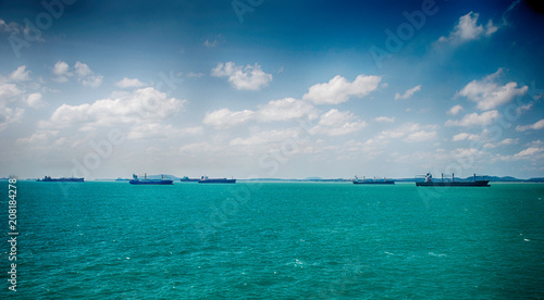 Cargo Ship Sailing in High Sea © mrnai