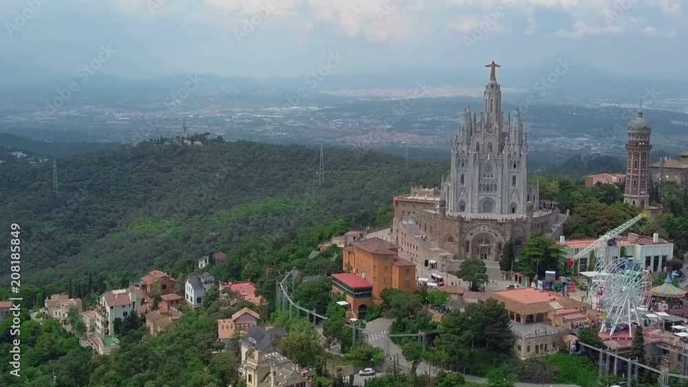 Aerial skyline of Barcelona from Tibidabo mountain Aerial skyline of Barcelona from Tibidabo mountain