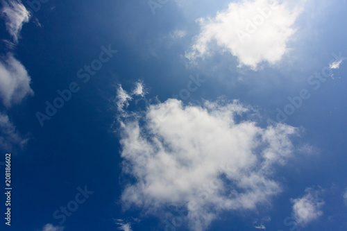 Blue sky above your head. Fluffy clouds and sun. Clean air and live in a high.