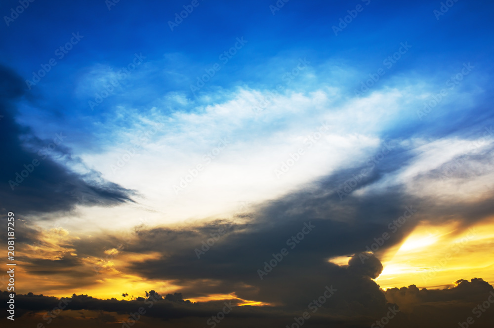 the heavenly sunset dusk with clouds and sky the heavenly sunset dusk with clouds and sky