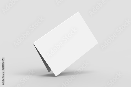 Half-fold brochure blank white template for mock up and presentation design. 3d illustration. photo
