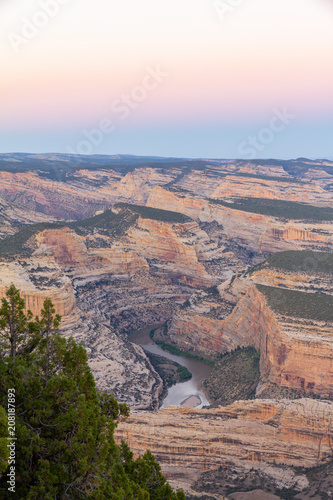 Views of Steamboat Rock and Jenny Lind Rock in Dinosaur National Park, Colorado.