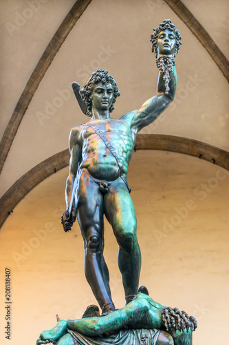 Cellini Perseus Statue Loggia Piazza Signoria Florence Italy