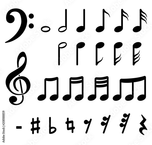 musical notes on white background