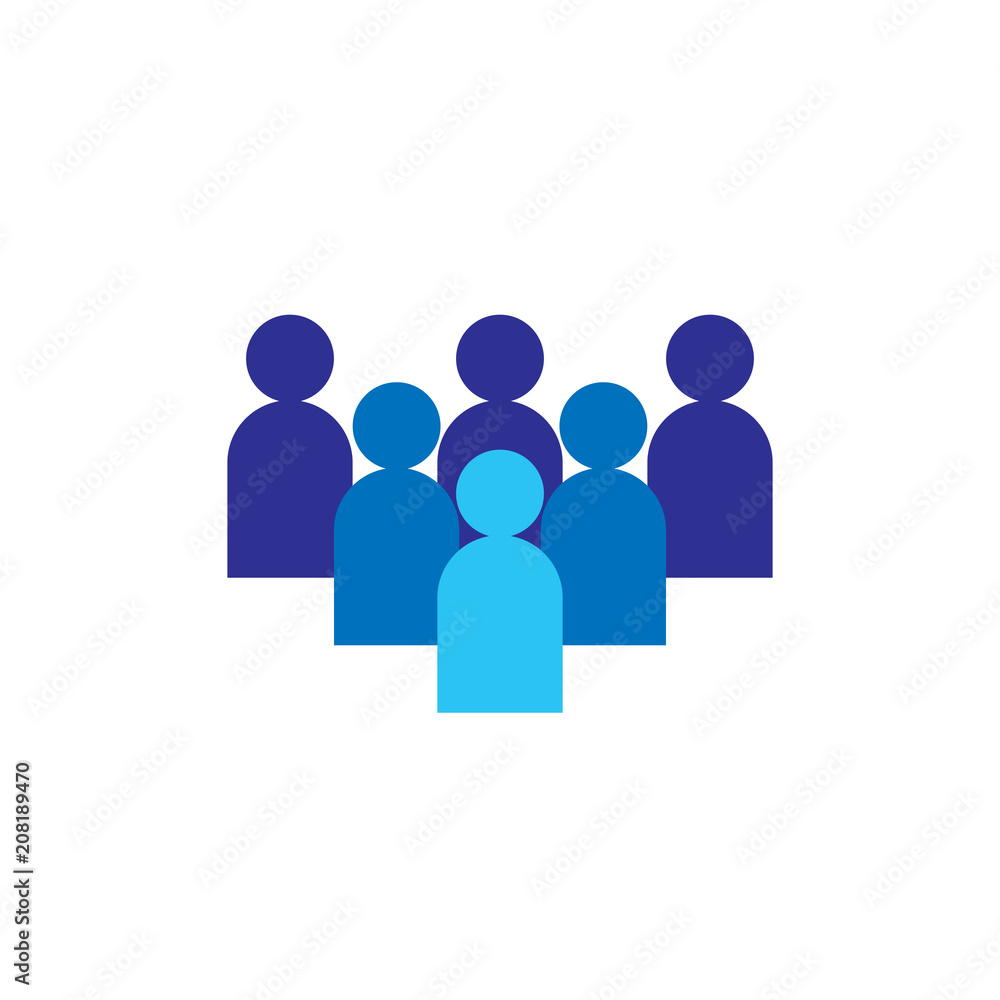 People Icon. Business corporate team working together. Social network group logo symbol. Crowd sign. Leadership or community concept. Vector illustration in flat style. People Icon. Business corporate team working together. Social network group logo symbol. Crowd sign. Leadership or community concept. Vector illustration in flat style.