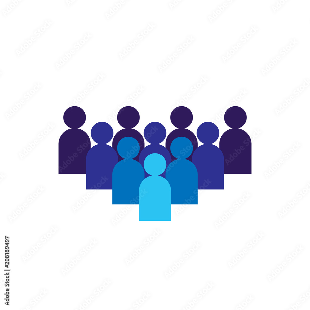 People Icon. Business corporate team working together. Social network group logo symbol. Crowd sign. Leadership or community concept. Vector illustration in flat style. People Icon. Business corporate team working together. Social network group logo symbol. Crowd sign. Leadership or community concept. Vector illustration in flat style.