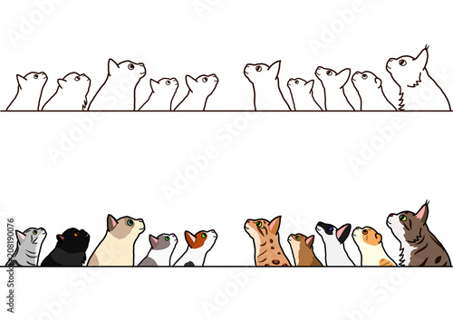 cats looking up profile border set © Studio Ayutaka