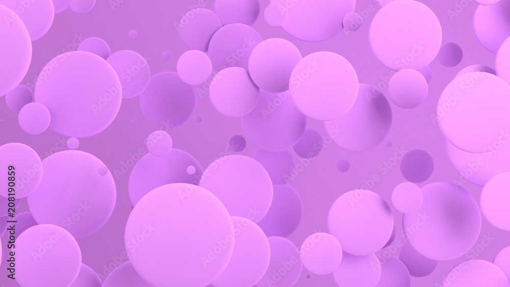 Purple discs of random size on purple background Purple discs of random size on purple background