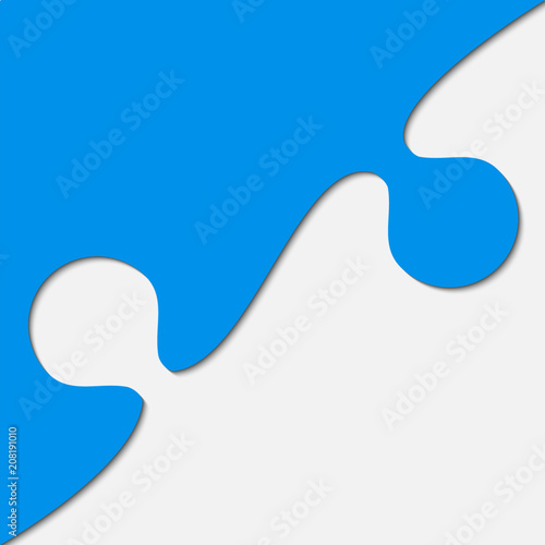 Two Blue Pieces Puzzle. Jigsaw Background.