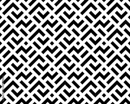 Abstract geometric patern with squares. A seamless vector background. Black and white texture. Graphic modern pattern