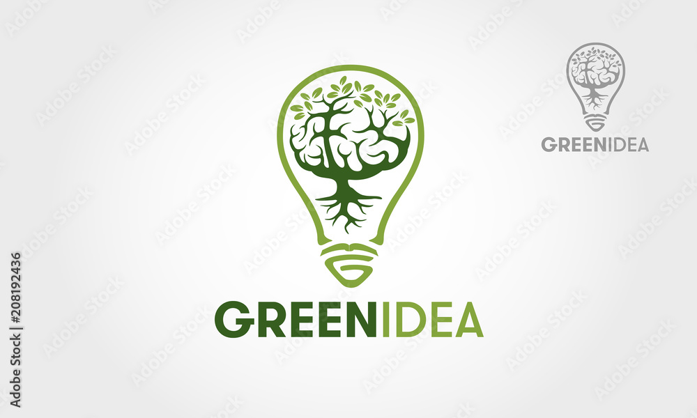 Green Idea vector logo template. Simple work and adjusted to suit your business. Green Idea vector logo template. Simple work and adjusted to suit your business.