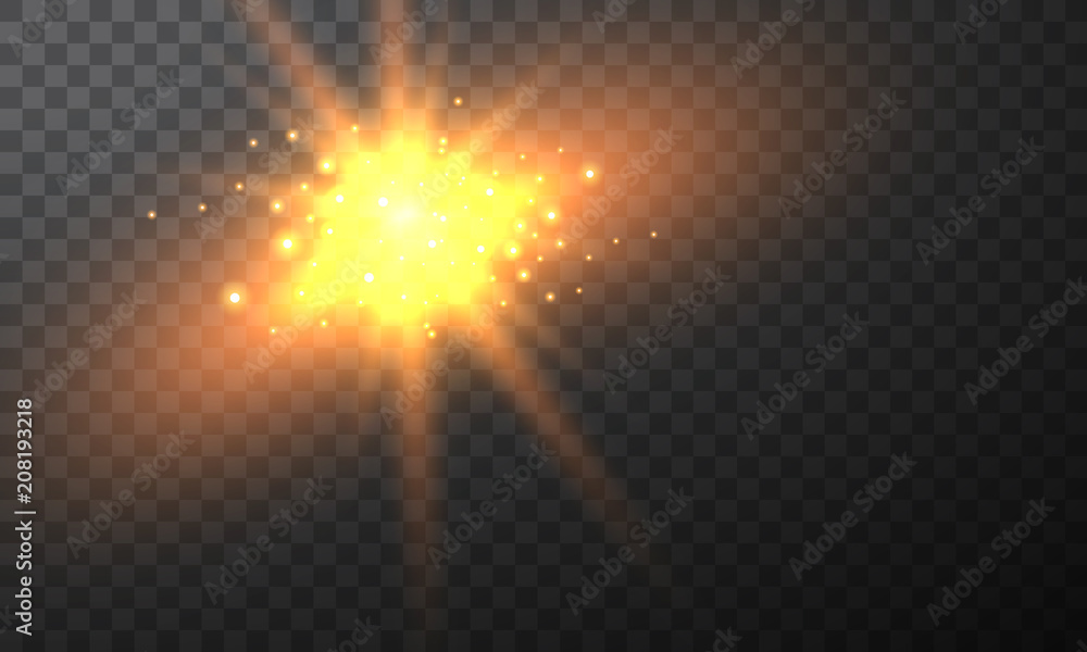 Burning fire on a transparent background. Neon blue sparkling shine and bokeh lights. Sparkling tails of comets. Glowing light particles with a flash effect.