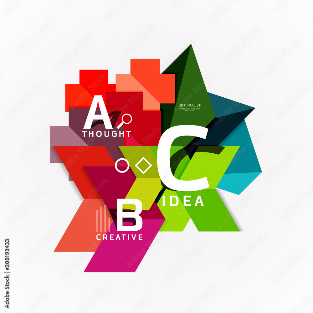 Paper infographic banner template with a b c options, infographics elements Paper infographic banner template with a b c options, infographics elements